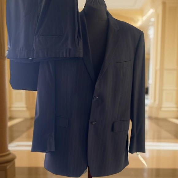 Calvin Klein Men's Black Suit 44L 36/36 custom tailored by Michael Ryanman - Picture 1 of 8